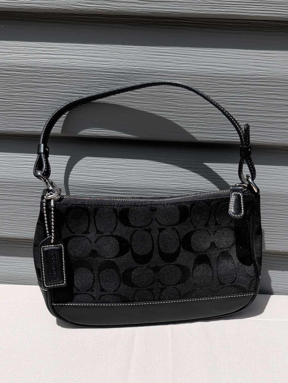 Coach Black Jacquard Demi Mini Pouch Bag